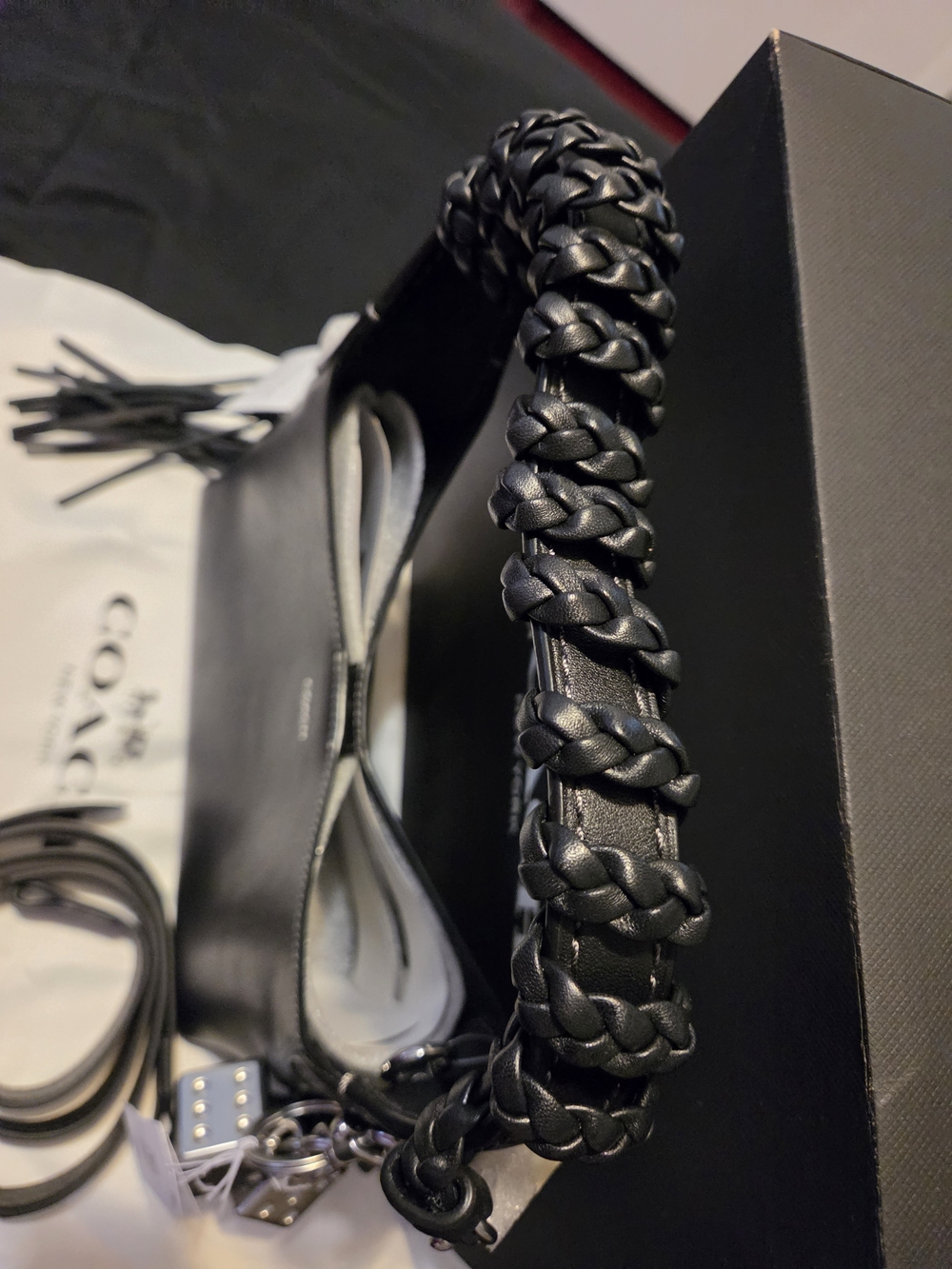 Coach Black Brooklyn 23 Fringe Bag
